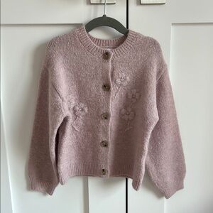 Zara Girls Flower Motif Cardigan